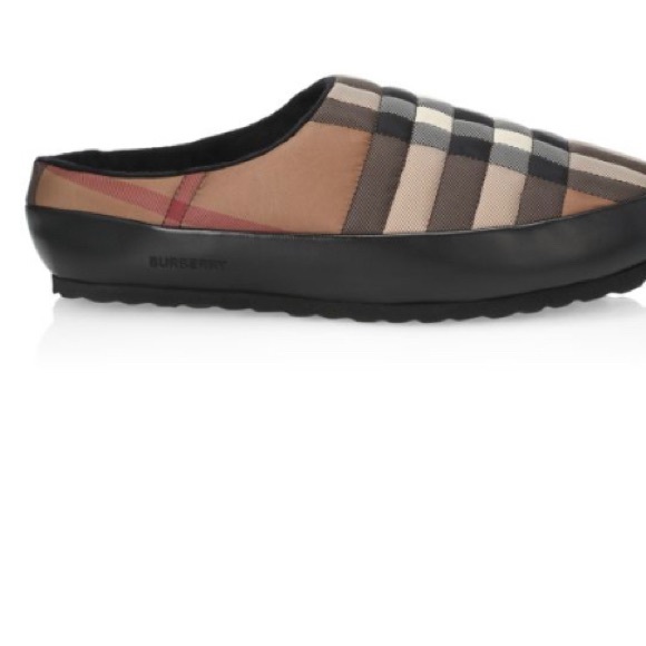 New Authentic BURBERRY SLIPPERS AND CLOGS MEN FABRIC BROWN BIRCH size 41 - Picture 2 of 12